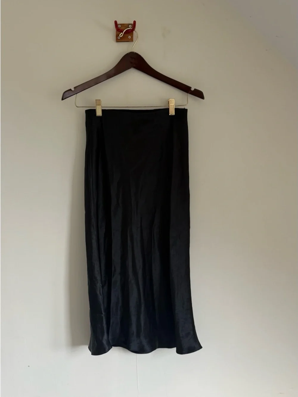 Babaton Black Satin Midi Skirt - Picture 1 of 2